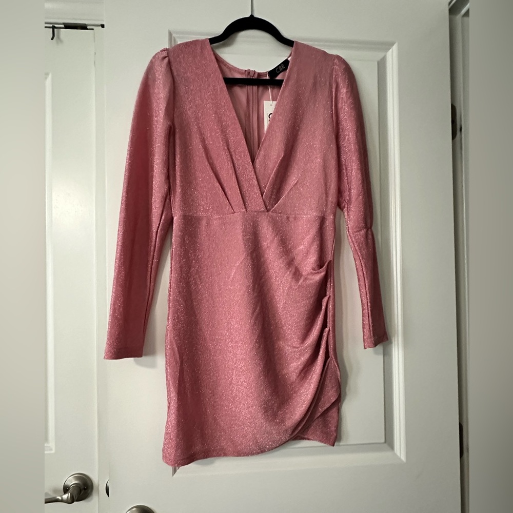 Womens pink glitter dress size medium